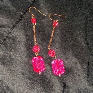 Pink jewel earrings 😍